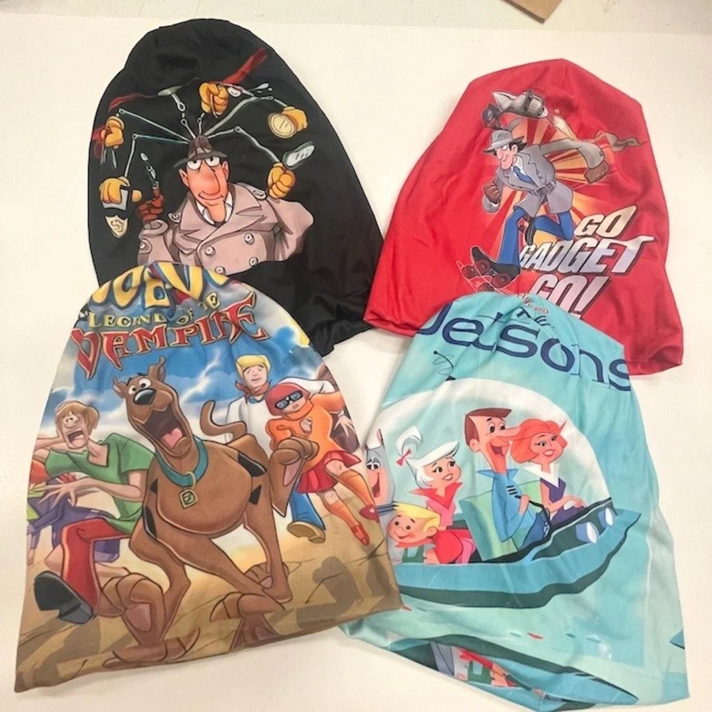 4 Teen Cartoon Beanies Multicolor Soft & Warm‎ Multicolor One Size